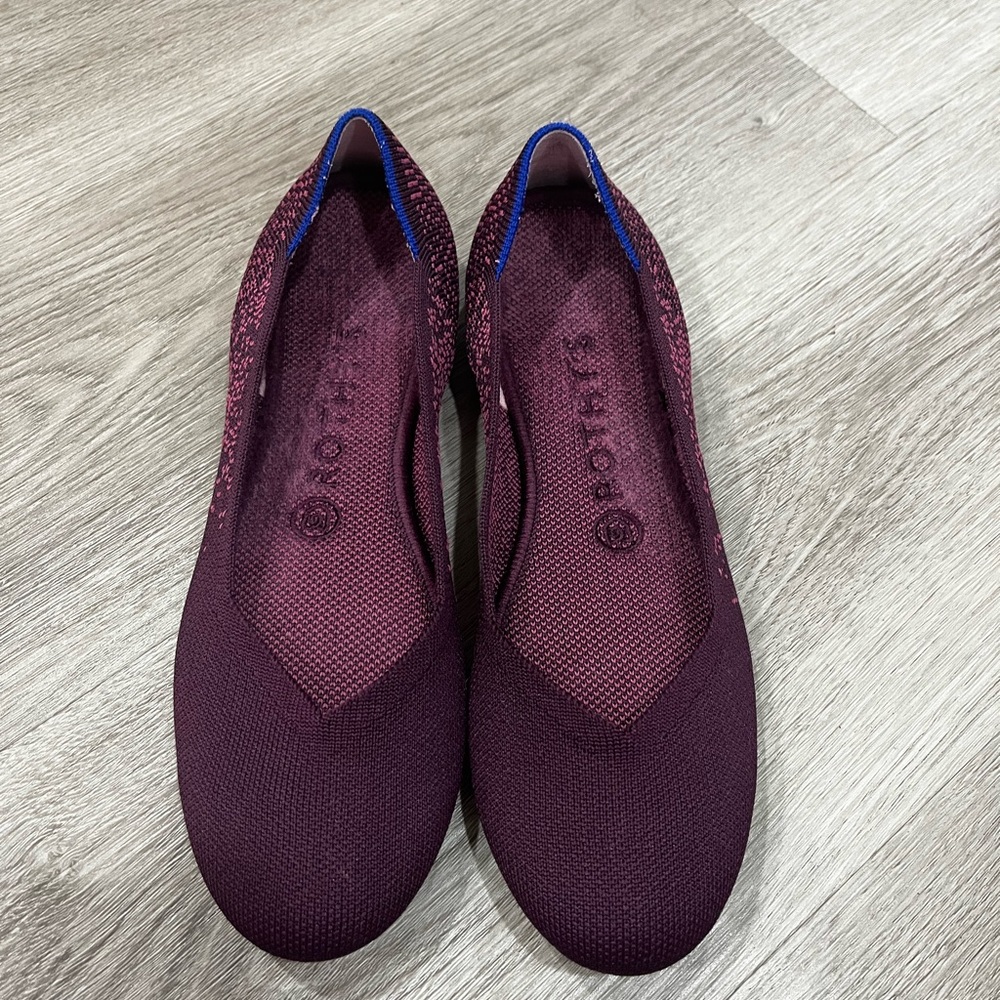 Rothy's Fig Python Round Toe Flats Size 8 - image 3